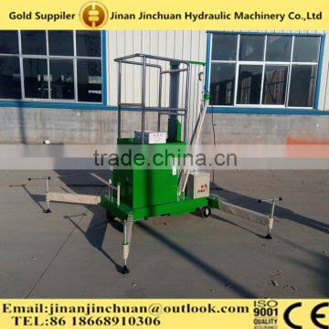 Electric single mast personal aluminum lift/aerial work platform price