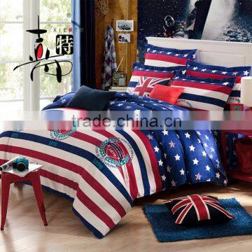 100% cotton fashion flocked printed reactive bedding set comforter