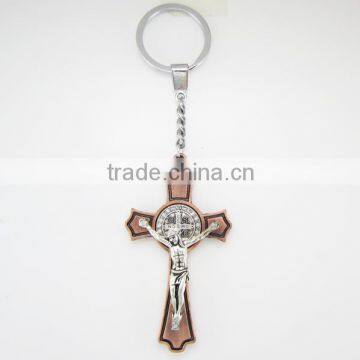 Antique copper religious keychain