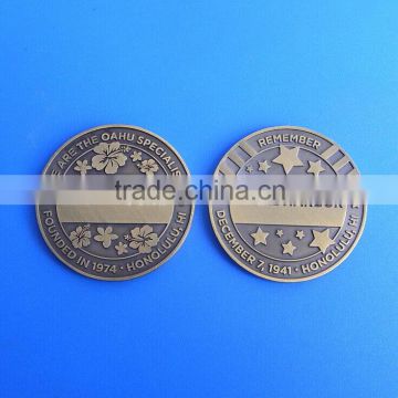 custom embossed vintage bronze type metal coins