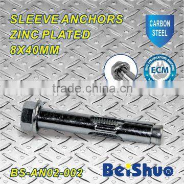 BS-AN02-002 M8 sleeve anchor with flange nut zinc plated