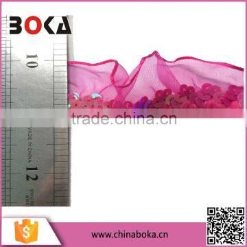 Yiwu Factory Directly Sale Cheap Rose Elastic Lace Trim With Sequins