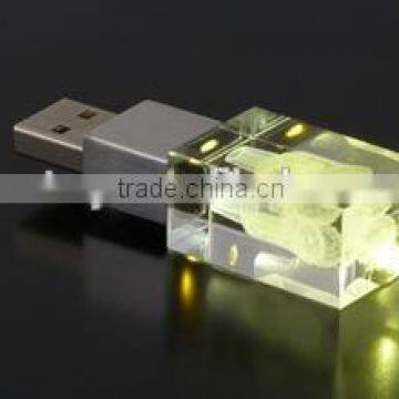 3D logo engraving usb disk crystal usb flash drive 4gb/8gb/16gb/32g, top sale crystal USB pendrive 64gb
