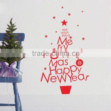 Removable Red Christmas Tree Wall Sticker Art Vinyl Mural DIY Quote Room Decor photo-3