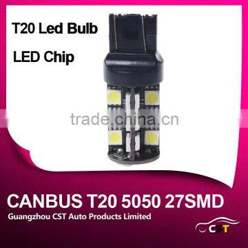 Best Offer Nonpolar Canbus LED Lamp Bulb T20 7440/7443 5050 27SMD 12V Led Lamp Bulb