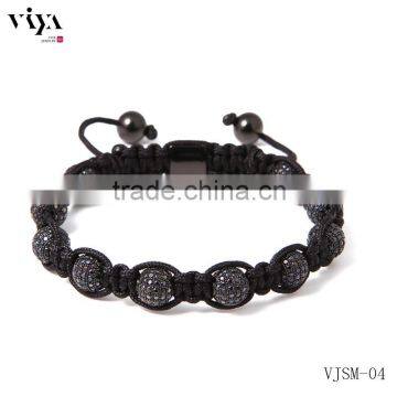 2016 Disco Balls Black Micro Pave Magic Beads Bracelets Expensive Jewelry 10mm Logo Engraving Beads Accessory