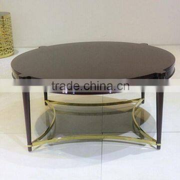 2016 Factory Supply Natural Black MDF Metal Stainless Steel Coffee Table