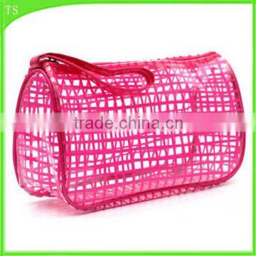 travel plaid washing bag PVC transparent cosmetic bag with handle                        
                                                                                Supplier's Choice