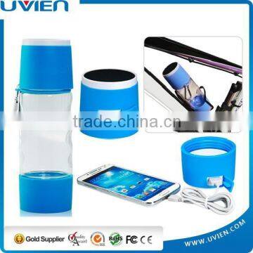 Creative 3-in-1 3000mAh Mobile Portable Power Bank, Bluetooth Speaker & Water Bottle