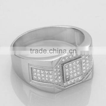 CYW Gentleman Valuable Silver Ring Micro Inlays Zircon Rings for Bollywood photo-3