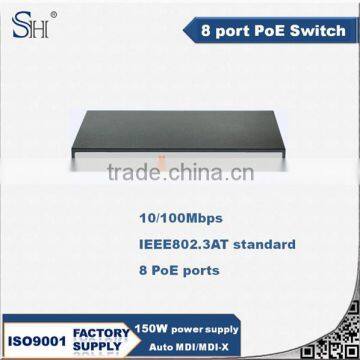 Circuit protection 10/100Mbps Max Output 150W poe switch