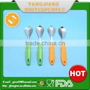 2015 New Design Nylon Handle Stainless Steel Spoon & Fork Set