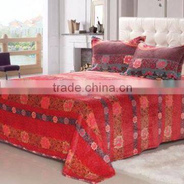 Plain printed flannel 3 pcs suit high quality/for bed