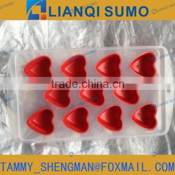 LFGB/FDA Food Grade Plastic Ice Cube Mould With Heart Shape photo-2