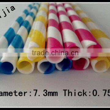 7.3MM hard striped plastic drinking straw