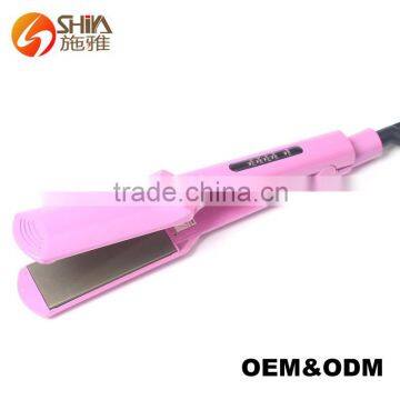 Professional hot selling Private Label Titanium hair straightener flat iron with teeth manufacturer in china market