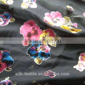 devoured burnout flower pattern silk rayon satin fabric