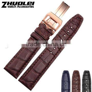 2015 Fashion Croco grain calf leather watchban 20mm 21mm 22mm