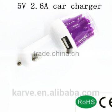 high quality car charger with rose pattern 5V 2.6A car charger dual Interface u output Interface