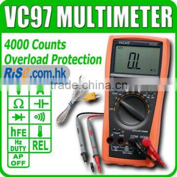 VC97 Tester Thermometer Resistance AC DC Ohm Hz C 4000Count Voltmeter Multimeter