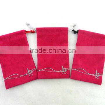 Custom printed logo soft GREY Velvet Jewerly Packing Pouch high quality fabric                        
                                                Quality Choice