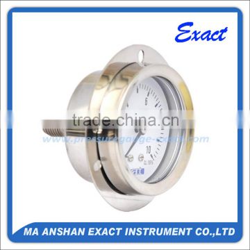 All Stainless Steel Rear Mount Pressure Gauge With Front Flange