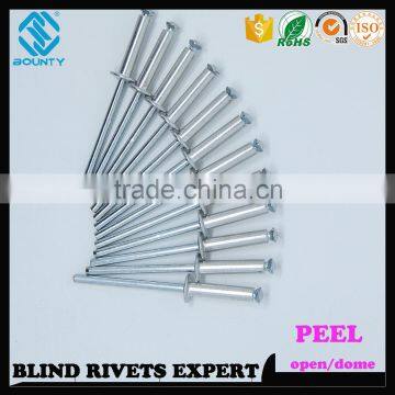 HIGH QUALITY OPEN END MANUFACTURER PROTRUDING CROWN HEAD ALUMINUM POP PEEL TYPE RIVETS photo-6