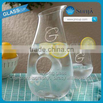 Red wine hand blown glass decanter glass factory in china wine pitcher customed logo wine decanter hand blown glass decanter