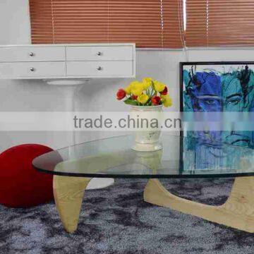 Japanese designer furniture temper glass top triangle coffee table