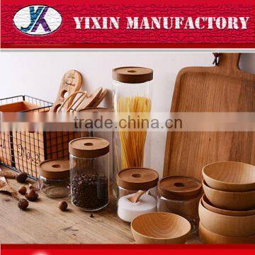 Round glass jar with cork lid