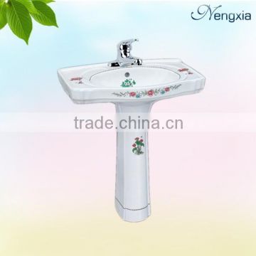 B60-5 beautiful ceramic square pedestal basin