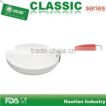 Aluminum ceramic coated fry pan with silicone handle