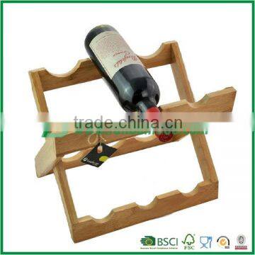 Handy foldable bamboo wine rack