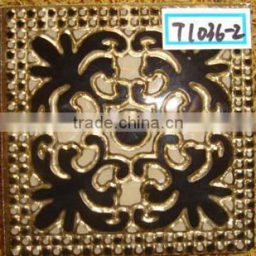 T1036-2 SIZE 73*73MM HOT SALE &NEW GOLDEN AND POLISHED DECORATION CHINA CRYSTAL WALL CERAMIC TACO tile