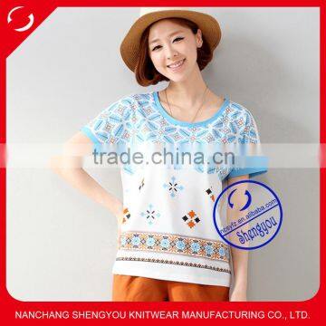 custom 100 cotton women printing blouse manufactures china