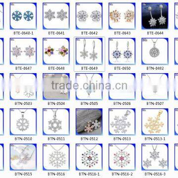 10mm *9.8mm Pure Solid 925 Sterling Silver Snowflake Earrings Studs Wholesale photo-3