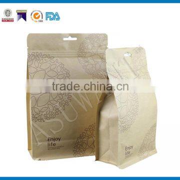 Kraft Pouch Flat Bottom Plastic Stand up Bag With Clear Window photo-2