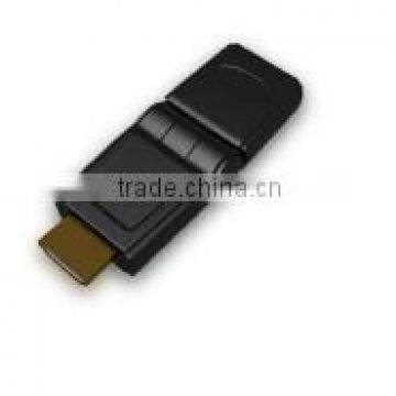 Male HDMI to female HDMI ,2*180 degree turn swivel joint adapter made in china