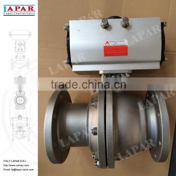 LAPAR ISO 5211 Mounting Pad DN150 CL150 Automatic Stainless Steel Flanged Ball Valve, Full Port Floating Ball Valves