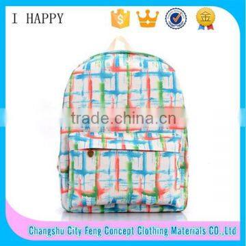 2015 Fashion Latest Stock Wholesale Canvas High School Backpack