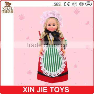 Netherland plastic girl doll custom plastic doll stock plastic national girl doll