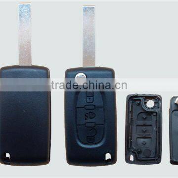 Lowest Price citroen c3 car key replacement For 3B light button 407 Flip Car Fob cover blank CITROEN C2 C3 C4 C5 C6