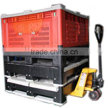 Folding vented pallet bin