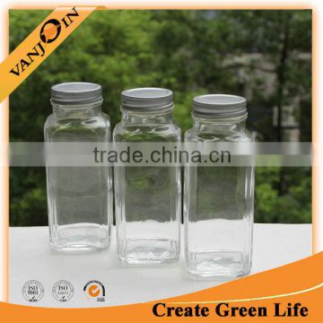 Clear Food Grade French Square Bottle