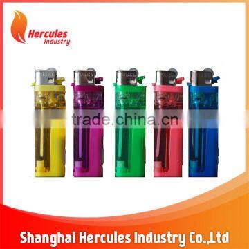 HL-A09 Hercules brand fashion plastic gas lighter with led light