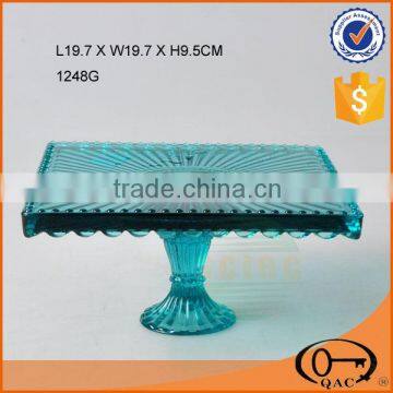 Hot sale high quality colored glass cake stand