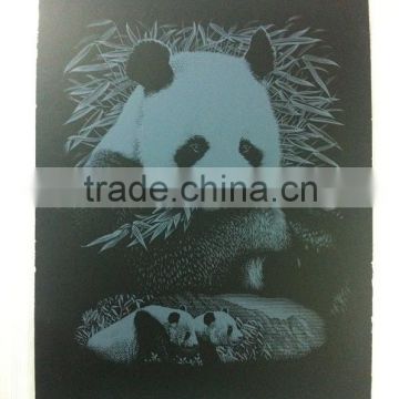 Cute Panda Engraving card/Scratch art foil paper/foil card/Scratch foil paper engraving art quilling art paper