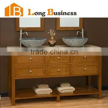 LB-DD2055 Solid bamboo acrylic bathroon cabinet for hotel