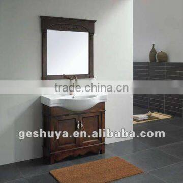 Zhejiang factory customized classical solid wood bathroom cabinets