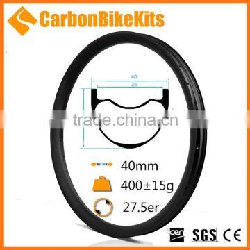 CarbonBikeKits cerchi carbonio hookless leggero performante 650B canale 40 mm t700 finitura 3k UD